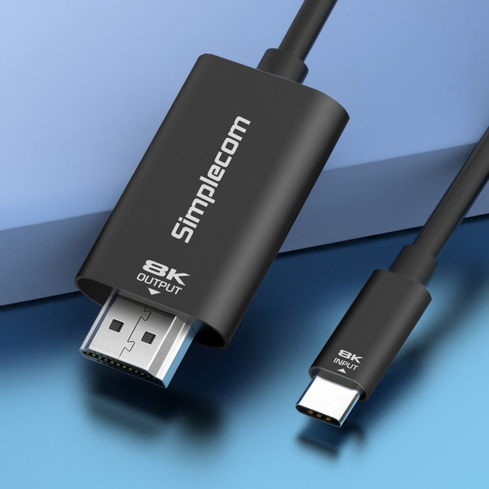 Simplecom USB-C to HDMI 2.1 Cable 8K 60Hz / 4K 144Hz 2M for Laptops
