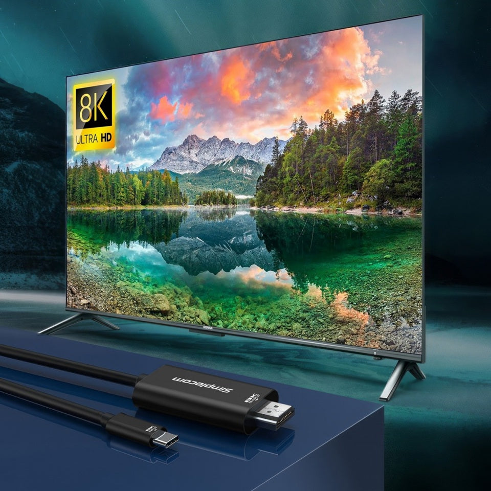 Simplecom USB-C to HDMI 2.1 Cable 8K 60Hz / 4K 144Hz 2M for Laptops