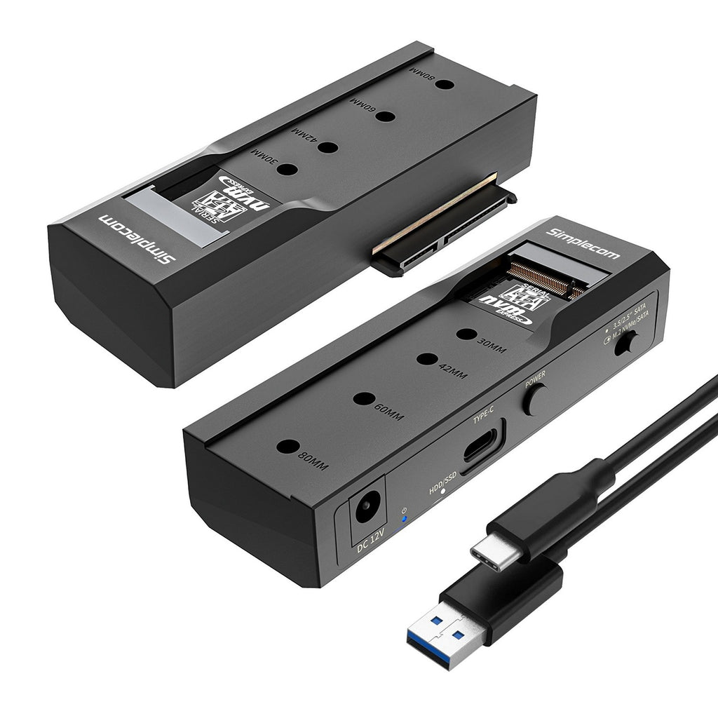 Simplecom SA536 USB M.2 NVMe & SATA Adapter for SSD/HDD | 10Gbps Simplecom