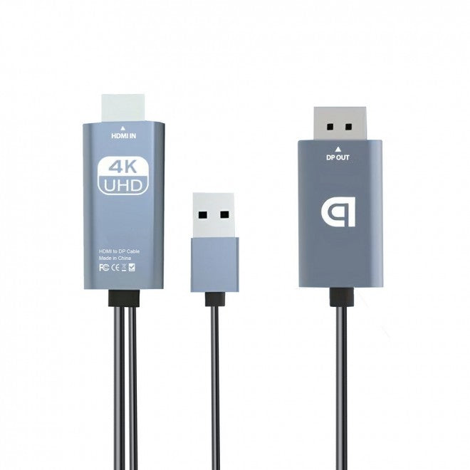 Active HDMI to DisplayPort Cable 4K 60Hz | USB Powered