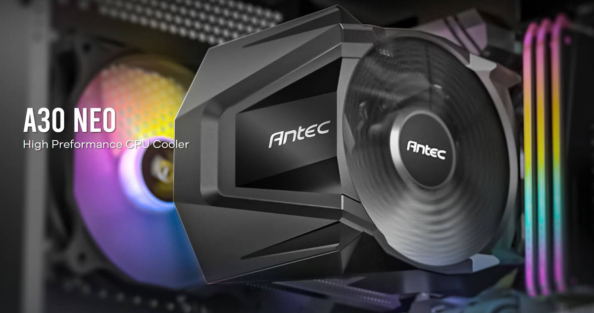 Antec A30 NEO CPU Air Cooler with 800 - 2000 RPM. 43.82 CFM max, 23.2 dB(A) 4 pin PWM. Performance CPU Cooler.