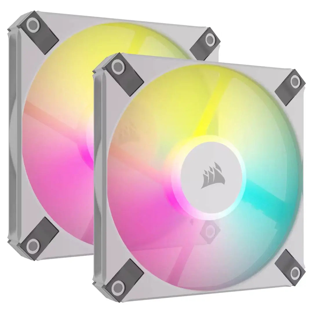 Corsair iCUE AF120 RGB Slim 120mm Low Profile White Fan Twin Pack Corsair