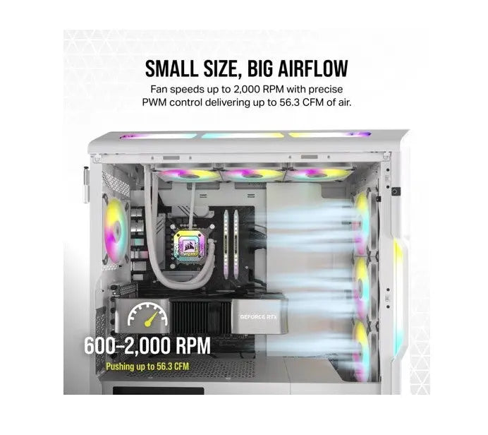 Corsair iCUE AF120 RGB Slim 120mm Low Profile White Fan Twin Pack Corsair