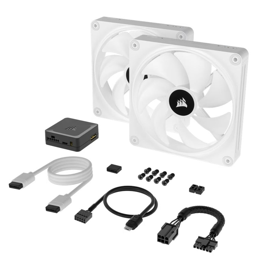 Corsair iCUE LINK QX140 RGB 140mm White PC Fans Starter Kit