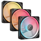Corsair LX120-R RGB 120mm PWM Reverse PC Fans - Triple Pack Black