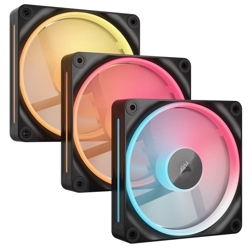 Corsair LX120-R RGB 120mm PWM Reverse PC Fans - Triple Pack Black