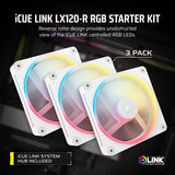Corsair iCUE LINK LX120-R RGB 120mm Reverse Fans Triple Pack White Corsair