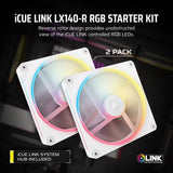 Corsair LX140-R iCUE LINK RGB 140mm Reverse Fan Dual Pack - White Corsair