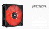 Corsair ML120 ELITE 120mm Red LED Quiet Magnetic Levitation Fan Corsair