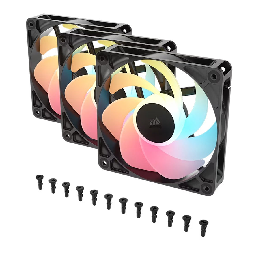 Corsair RS120-R ARGB 120mm Reverse Intake Fans - Triple Pack Black Corsair