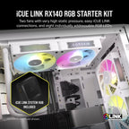 CORSAIR iCUE LINK RX140 RGB 140mm PWM Fan Twin Kit - White Corsair