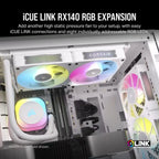 CORSAIR RX140 RGB 140mm PWM Fan - White (iCUE LINK) Corsair