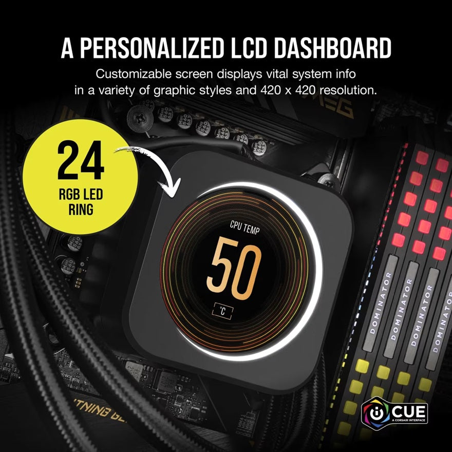 Corsair iCUE ELITE LCD Display Upgrade Kit - Personalize Your CPU Cooler