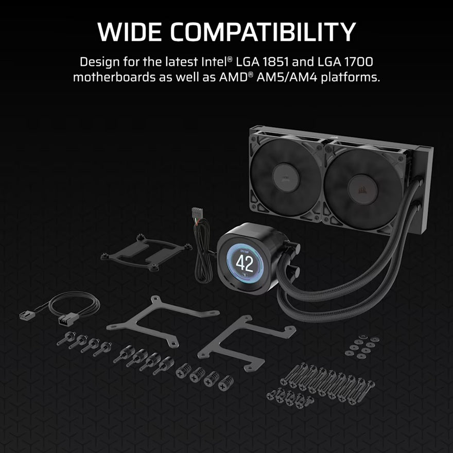 Corsair NAUTILUS 240 RS LCD Liquid CPU Cooler | Quiet 240mm AIO