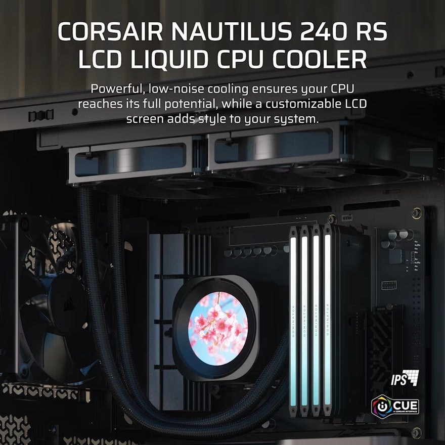 Corsair NAUTILUS 240 RS LCD Liquid CPU Cooler | Quiet 240mm AIO