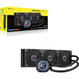 Corsair NAUTILUS 360 RS LCD Liquid CPU Cooler - Black, 360mm rad, LCD pump, 3x PWM fans, 2100 RPM, AM5/LGA1851
