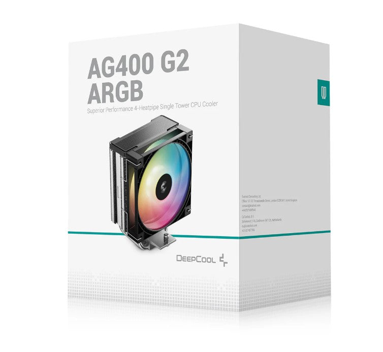 DeepCool AG400 ARGB G2 Superior Performance 4 Heatpipe Single Tower CPU Cooler R-AG400-BKAMMG2-G