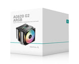 DeepCool AG620 ARGB G2 Dual-Tower CPU Cooler, 2x 120mm Fan, 6 Copper Heat Pipes, Intel LGA2066/2011-v3/2011/17