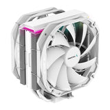 DeepCool AS500 PLUS White CPU Cooler Single Tower, Five Heat Pipe Design High Fin Density, Double PWM Fans, Sl
