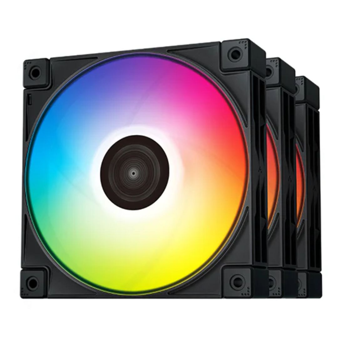 DeepCool FC120 3 in 1(3-Pack) Cooling Fan, 4-pin PWM, Hydro Bearing, 12V DC 0.13 A 1.56W, ARGB LED, Daisy-Chai