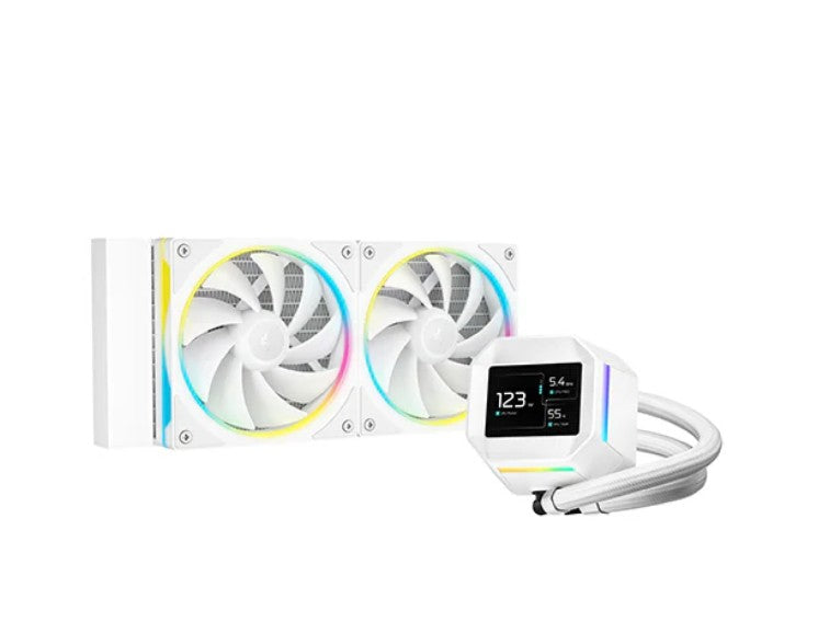 DeepCool LM240 WH ARGB Liquid Cooler With Mini LCD Screen IntelLGA1851/1700/1200/1151/1150/1155 AMDAM5/AM4 R-L