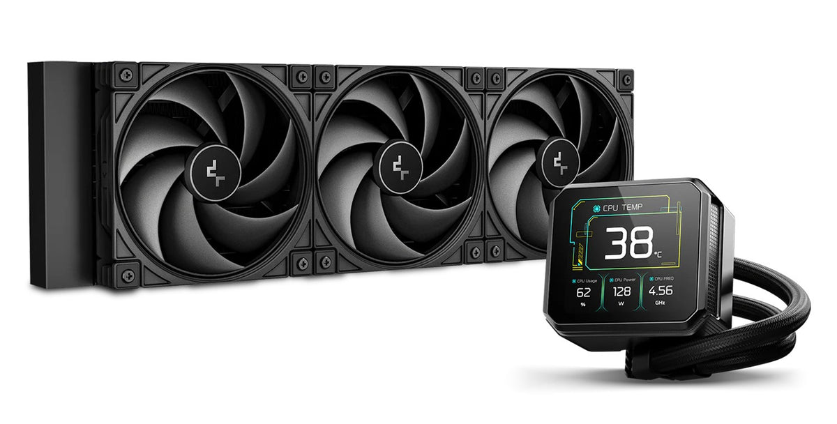 DeepCool SPARTACUS 360 Fully Customisable 6th Gen Liquid Cooler with Silent Ring Fans， 3.4' LCD R-SPT360-BKDSM