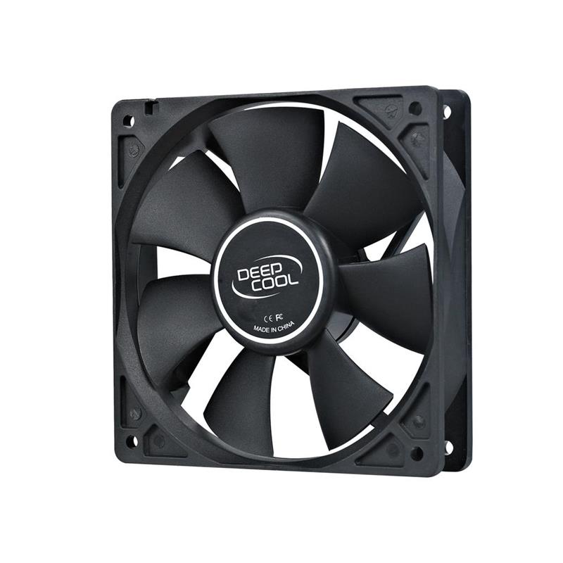 DeepCool XFAN 120 120mm Hydro Bearing Case Fan 3 Pin / Molex Connector, Black Stealth Appearance, Ideal for Sy