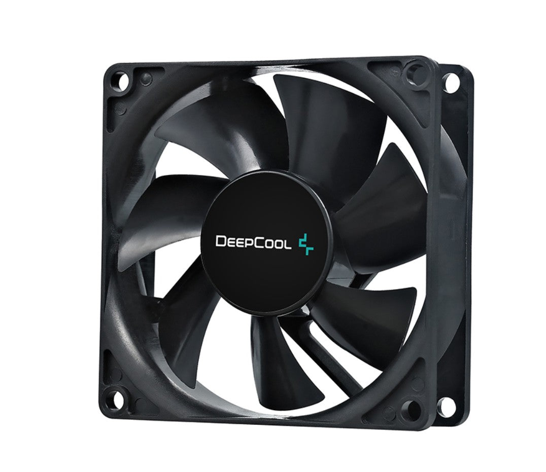 DeepCool 80mm Hydro Bearing Case Fan Molex 20dB 1800rpm 82g, High Quality Black Material, Low RPM DP-FDC-XF80