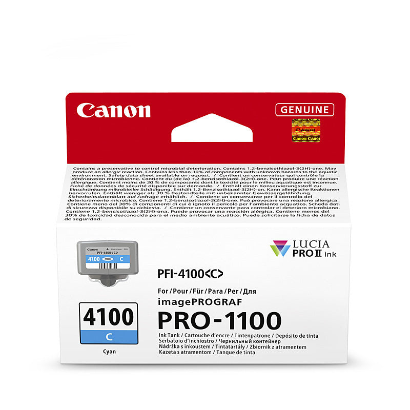 Original Canon PFI-4100 Cyan Ink Cartridge Canon