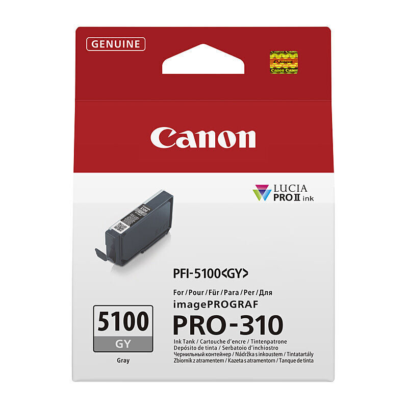 Genuine Canon PFI-5100 Grey Ink Cartridge - Original Printer Ink Canon