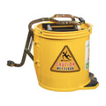 Cleanlink Heavy-Duty 16L Mop Bucket with Metal Wringer - Yellow Cleanlink