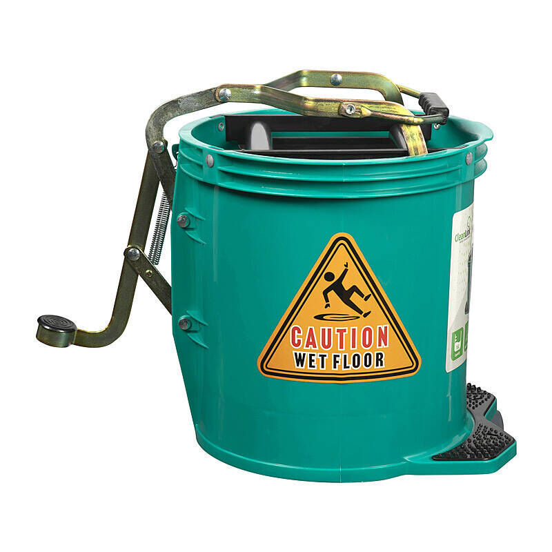 Cleanlink Heavy Duty 16L Green Mop Bucket with Metal Wringer Cleanlink
