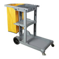 Cleanlink 3-Tier Janitor's Cleaning Trolley - Grey Cleanlink