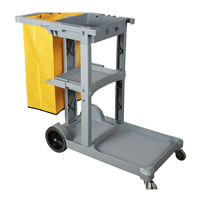 Cleanlink 3-Tier Janitor's Cleaning Trolley - Grey Cleanlink
