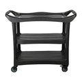 Cleanlink Black Utility Trolley | Heavy-Duty Multi-Purpose Cart Cleanlink