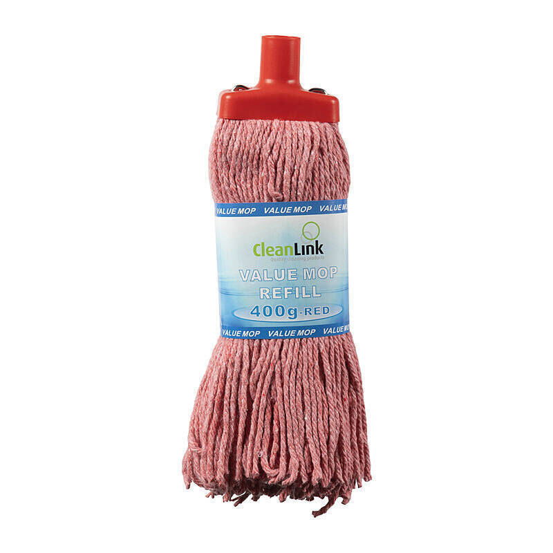 Cleanlink Red 400g Mop Head - Durable Floor Cleaning Cleanlink