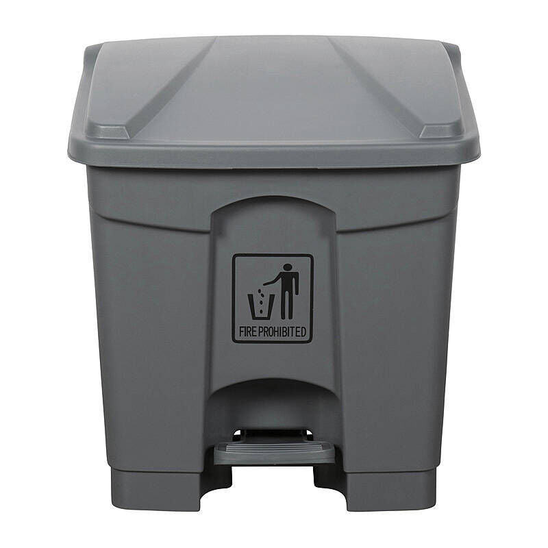 Cleanlink 30L Grey Pedal Rubbish Bin with Lid Cleanlink
