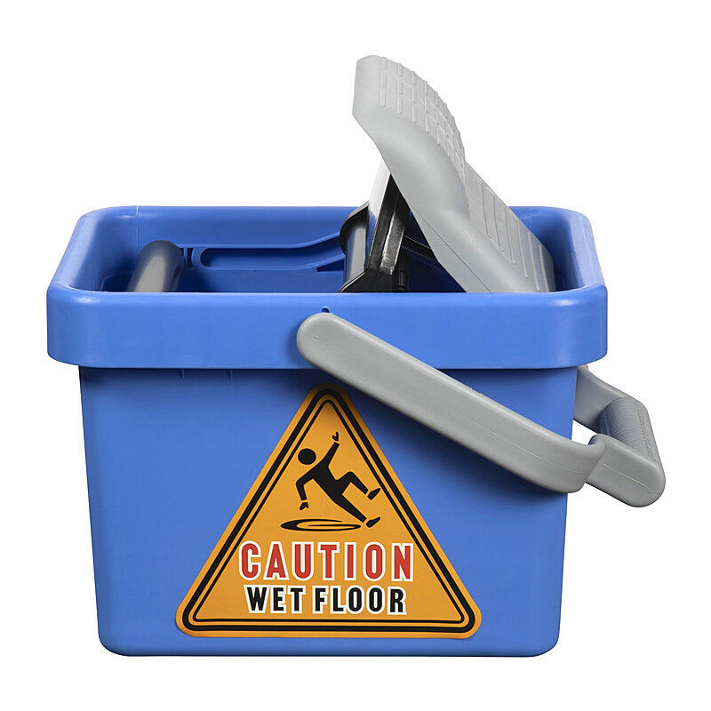 Cleanlink 9L Blue Plastic Mop Bucket with Wringer Cleanlink