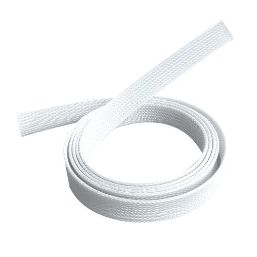 White Braided Cable Organizer Sleeve - Tidy Wire Management Brateck