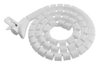 White Flexible Cable Management Sleeve - Easy Cord Organizer & Protector Brateck