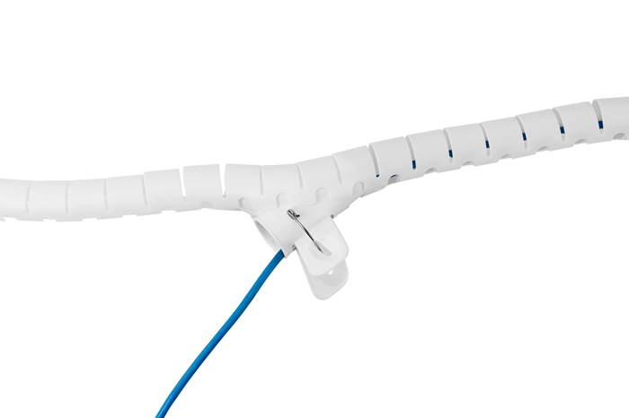 White Flexible Cable Management Sleeve - Easy Cord Organizer & Protector Brateck