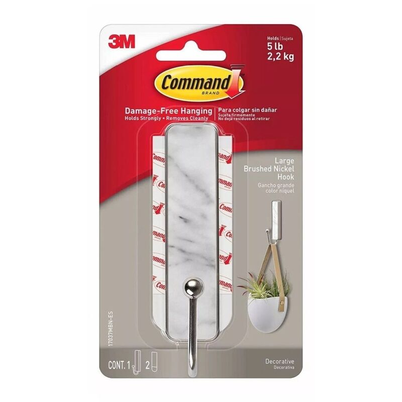 Command Large Marble Hooks - Damage-Free Wall Hangers (4-Pack) Command