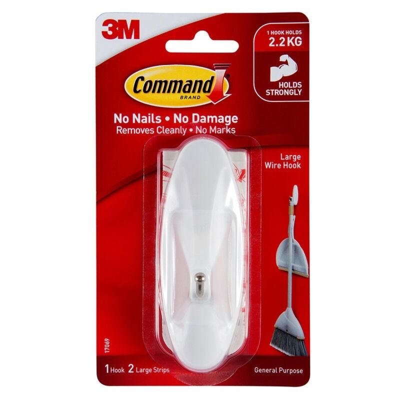 Command Large Wire Hooks - Damage-Free Wall Hanging (4 Pack) Command