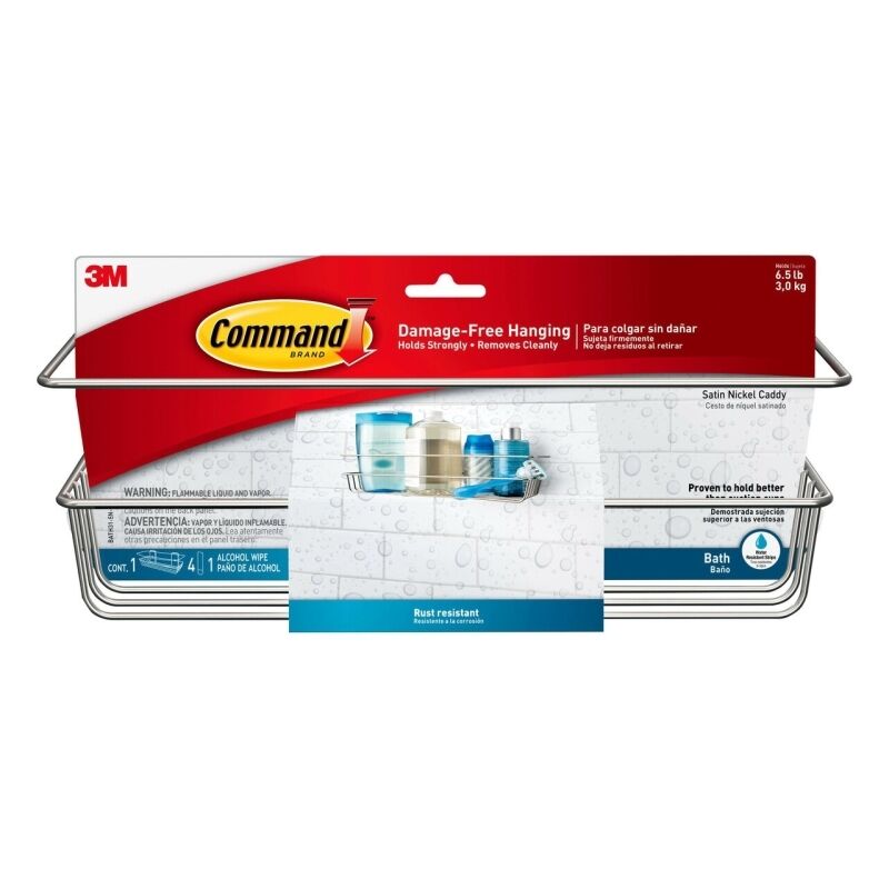Command Satin Nickel Hook for Bathroom - Damage-Free Adhesive Command