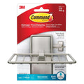 Command Satin Nickel Soap Dish 2-Pack - Easy No-Drill Install Command