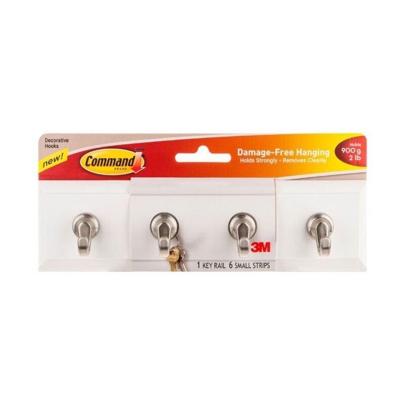Quartz Wall Key Rail - Easy Mount Key Organizer Command