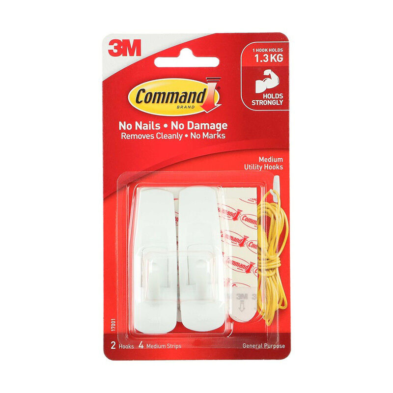 Command Medium White Hooks (2-Pack) - Damage-Free Hanging Command