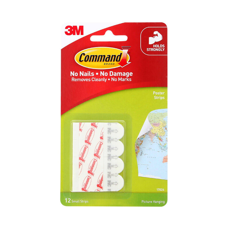 Command Poster Strips | Damage-Free Wall Hanging (6 x 12 Strips) Command