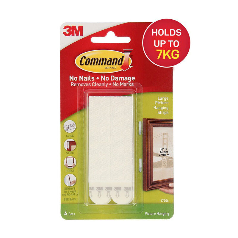 Command Large Picture Hanging Strips | Damage-Free | 4 Pack Command