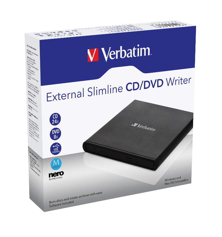 Verbatim Portable USB External DVD/CD Burner M-Disc Ready Verbatim